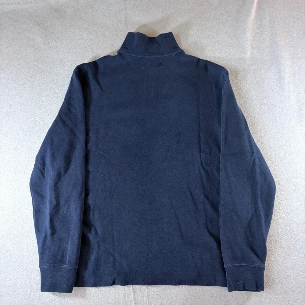 Polo Ralph Lauren Mens Large Navy Blue 100% Cotton Quarter Zip Pullover Sweater